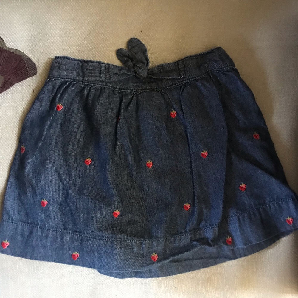 Janie and Jack strawberries denim skirt